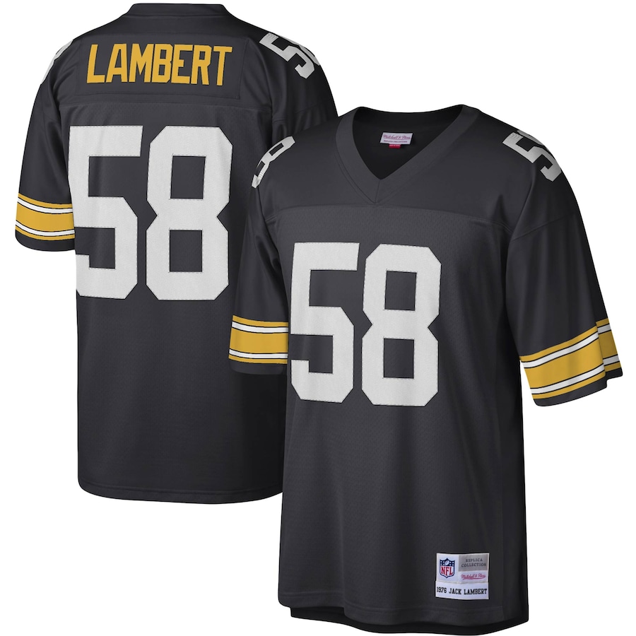 Men’s Pittsburgh Steelers Jack Lambert Mitchell & Ness Black Legacy Replica Jersey