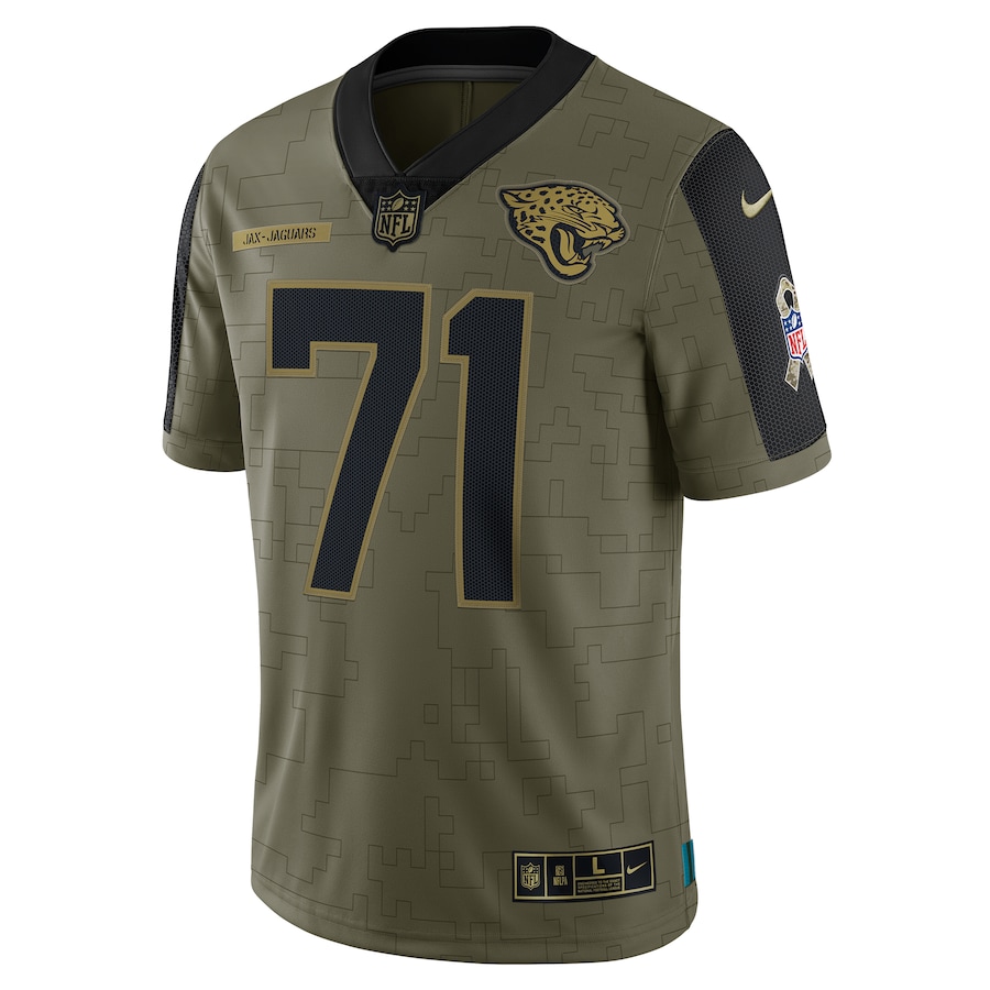 Men’s Jacksonville Jaguars Tony Boselli Nike Olive 2021 Salute To Service Retired Player Limited Jersey