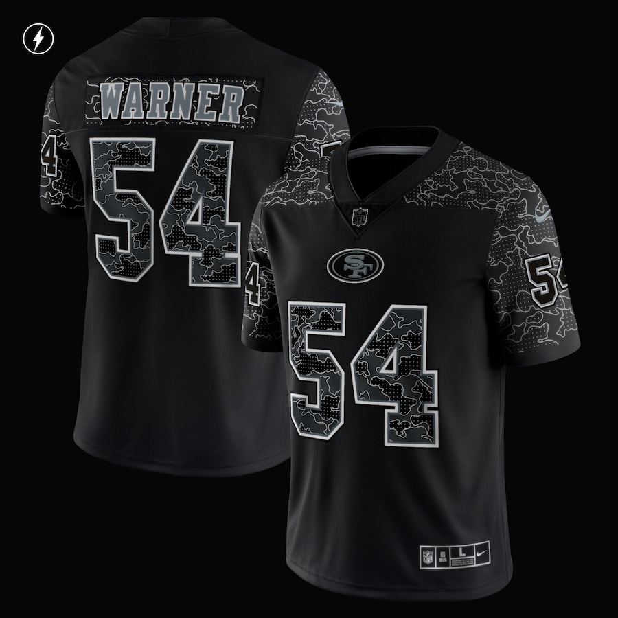 Men’s San Francisco 49ers Fred Warner Nike Black RFLCTV Limited Jersey