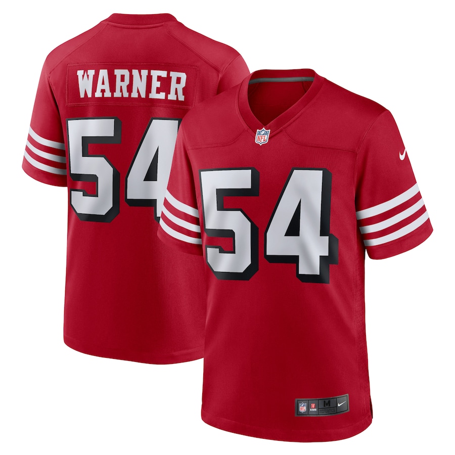 Men’s San Francisco 49ers Fred Warner Nike Scarlet Alternate Player Game Jersey