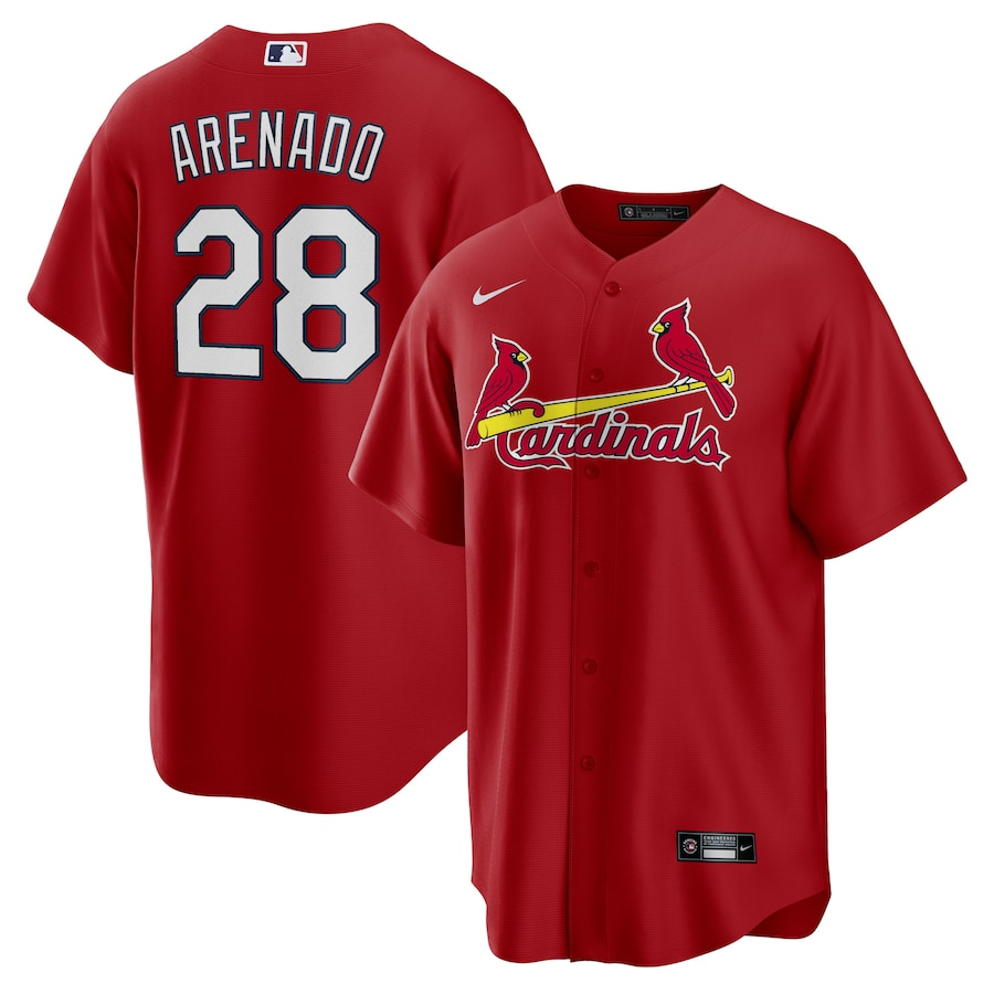 Men's St. Louis Cardinals Nolan Arenado Red Alternate Official Replica Player Jersey