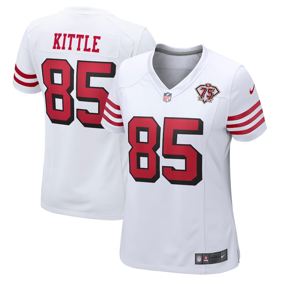 Women’s San Francisco 49ers George Kittle Nike White 75th Anniversary 2nd Alternate Game Jersey