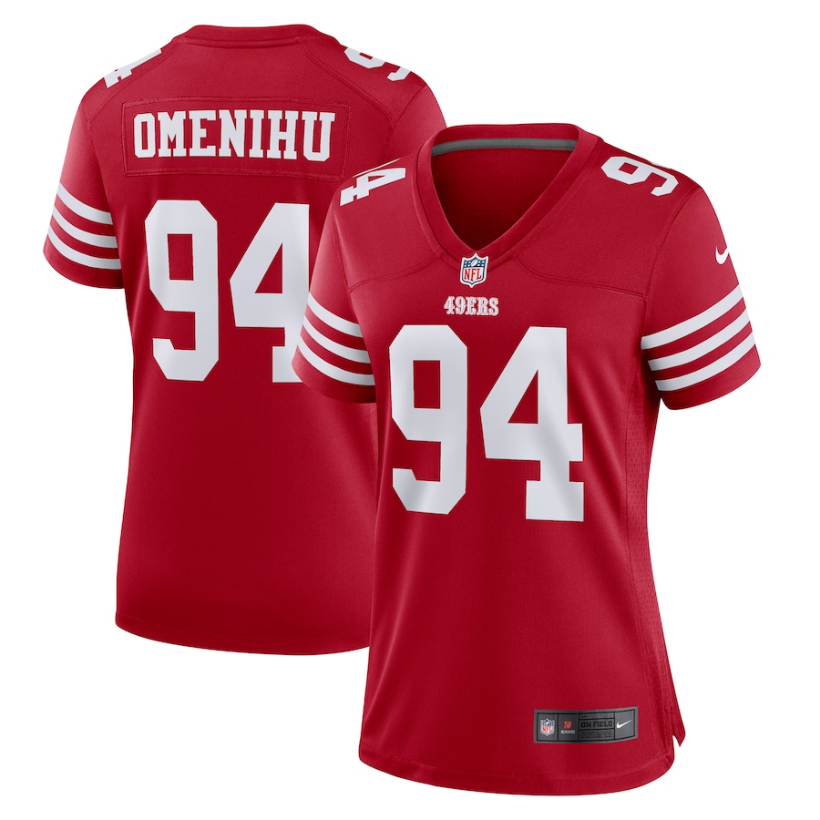 Women’s San Francisco 49ers Charles Omenihu Nike Scarlet Game Player Jersey