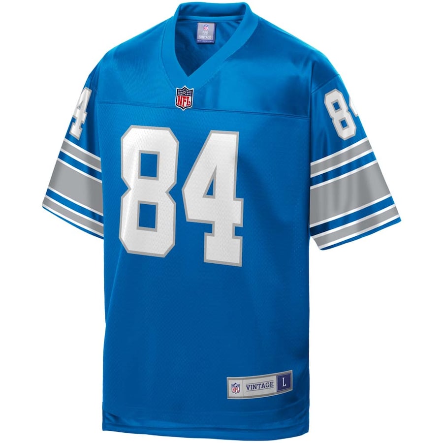 Men’s Detroit Lions Herman Moore NFL Pro Line Royal Replica Retired Player Jersey