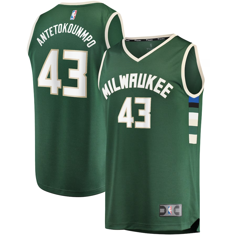 Men's Milwaukee Bucks Thanasis Antetokounmpo Hunter Green Fast Break Replica Player Jersey - Icon Edition
