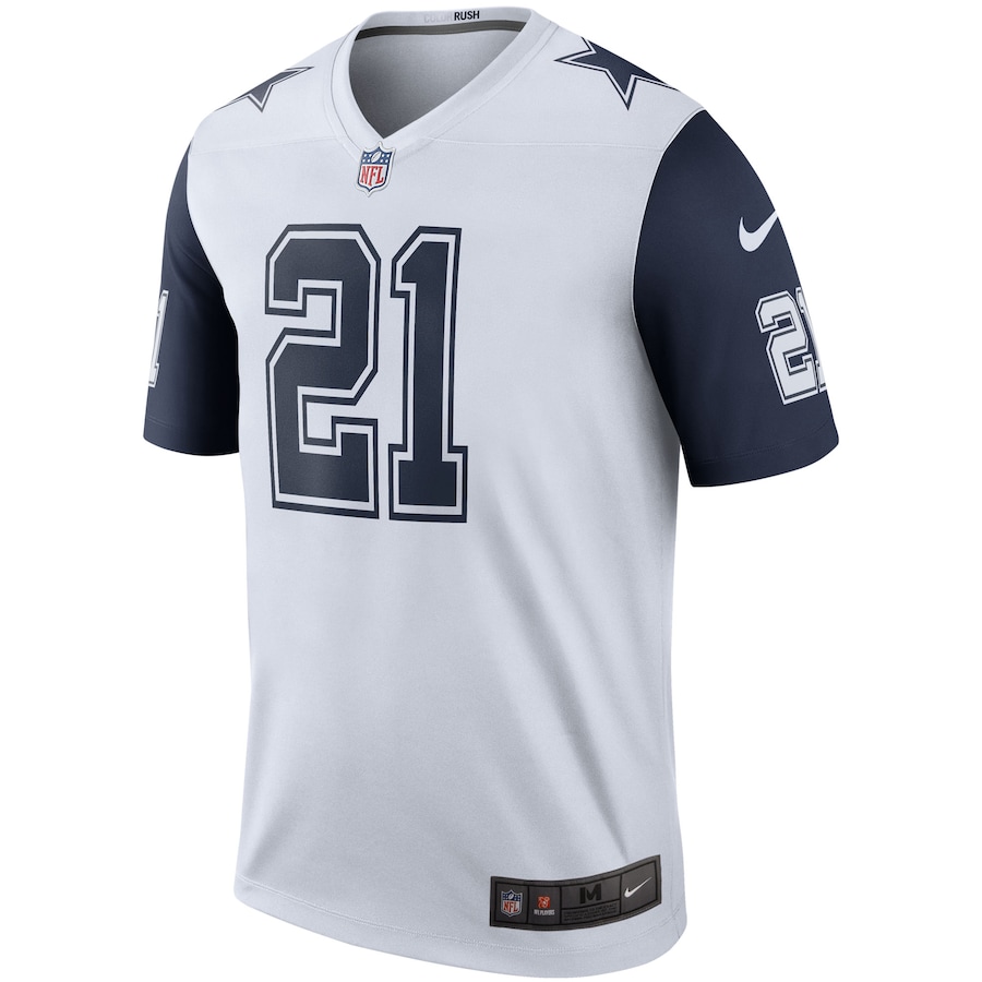 Men’s Dallas Cowboys Ezekiel Elliott Nike White Color Rush Legend Player Jersey