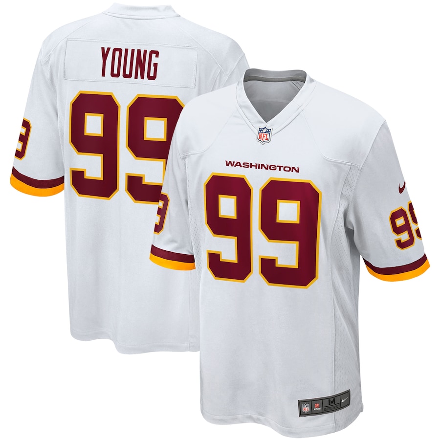 Men’s Washington Football Team Chase Young Nike White Player Game Jersey