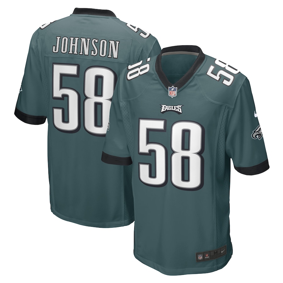 Men’s Philadelphia Eagles Kyron Johnson Nike Midnight Green Game Player Jersey