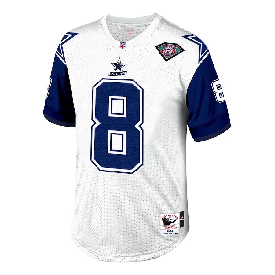 Men’s Dallas Cowboys Troy Aikman Mitchell & Ness White/Navy 1994 Authentic Retired Player Jersey