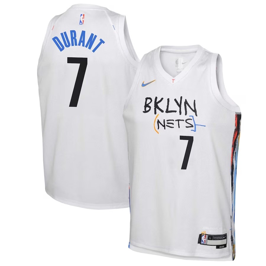 Youth Brooklyn Nets Kevin Durant Nike White 2022/23 Swingman ReplicaJersey - City Edition