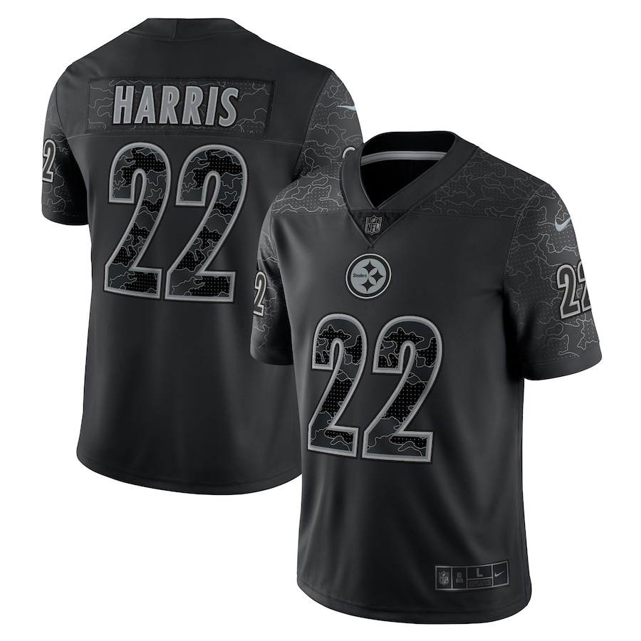 Men’s Pittsburgh Steelers Najee Harris Nike Black RFLCTV Limited Jersey