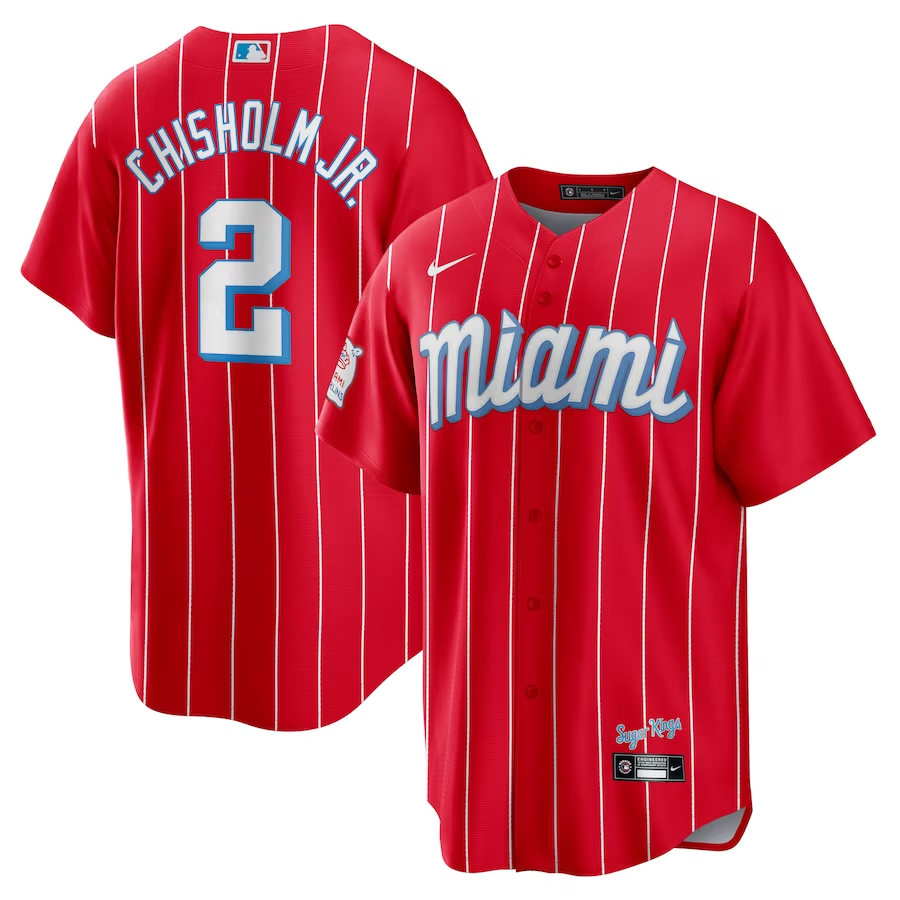 Men's Miami Marlins Jazz Chisholm Jr. Red City Connect Replica Player Jersey