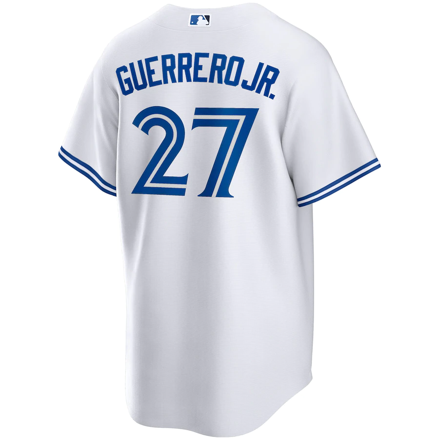 Men's Toronto Blue Jays 27 Vladimir Guerrero Jr. White Home Replica Player Name Jersey
