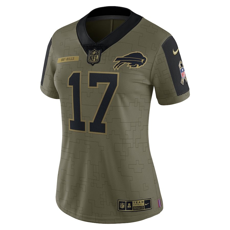 Women’s Buffalo Bills Josh Allen Nike Olive 2021 Salute To Service Limited Player Jersey