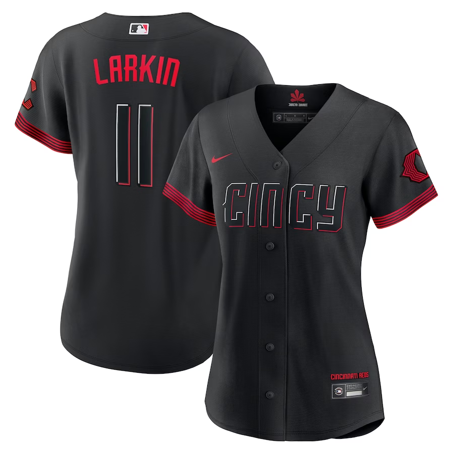 Women's Cincinnati Reds Barry Larkin Black 2023 City Connect Replica Player Jersey