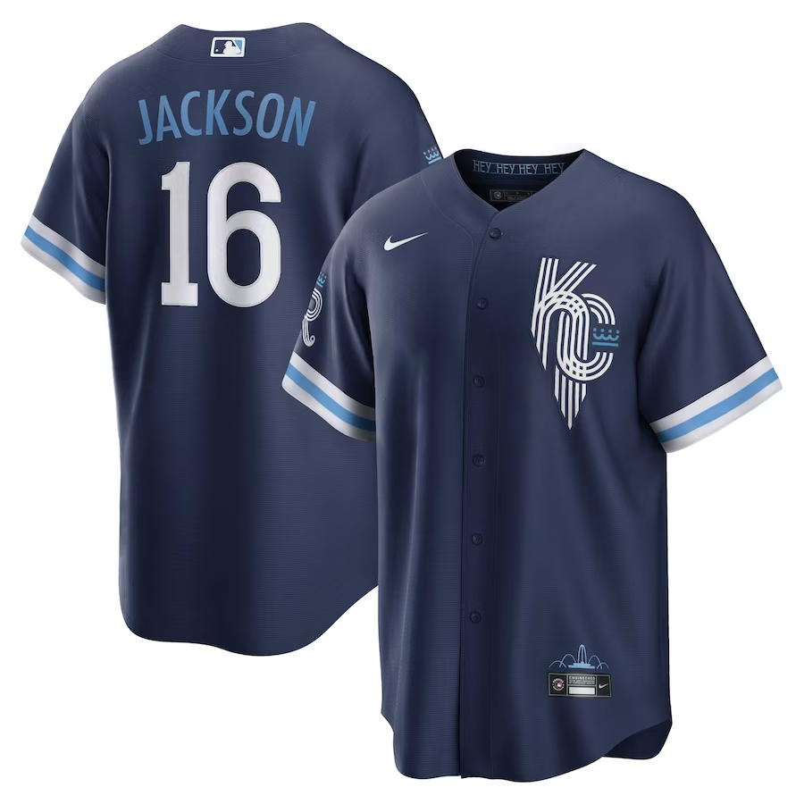 Men's Kansas City Royals Bo Jackson Navy 2022 City Connect Replica Player Jersey