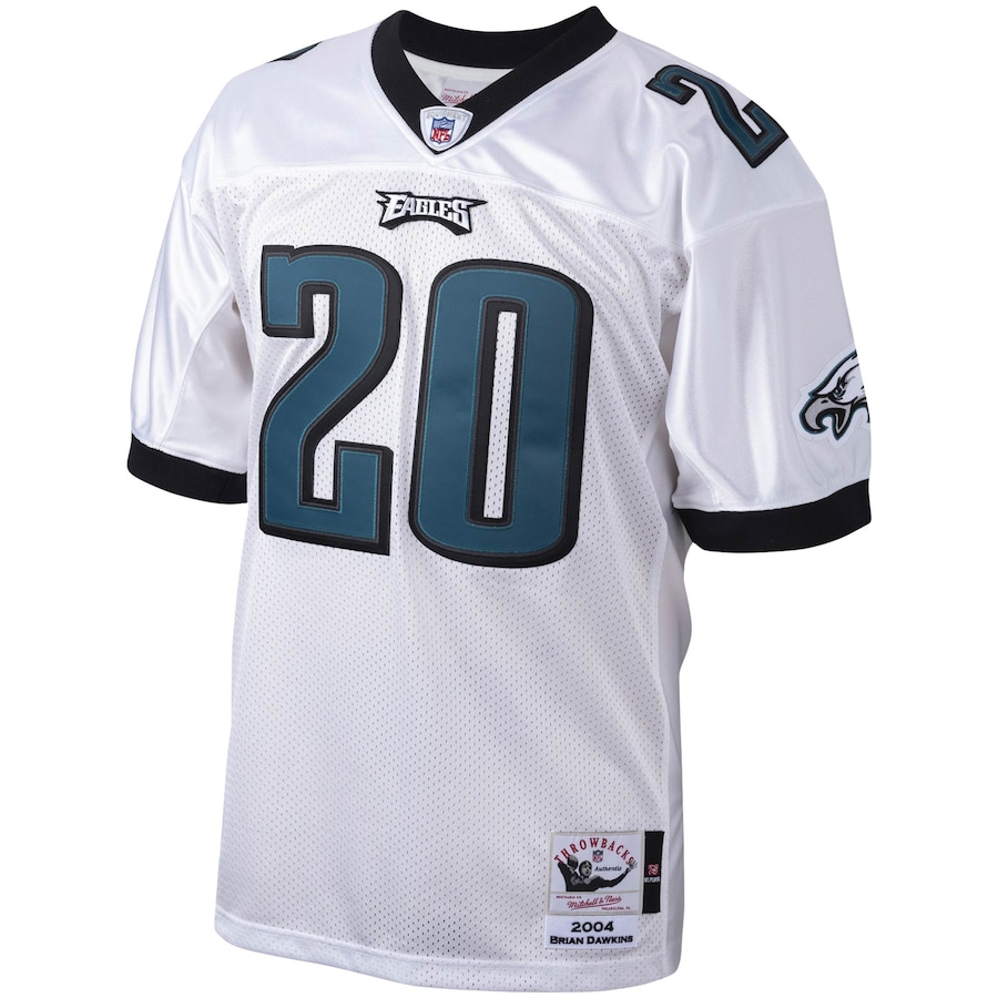 Men’s Philadelphia Eagles Brian Dawkins Mitchell & Ness White 2004 Authentic Throwback Retired Player Jersey