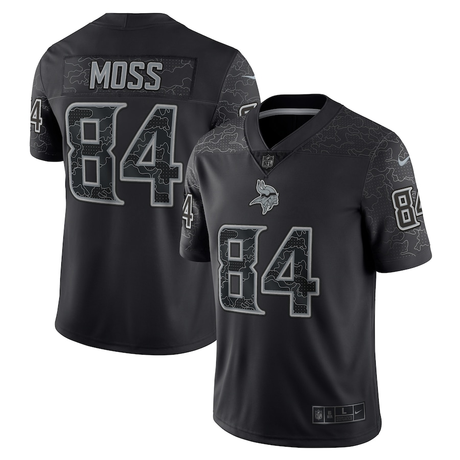 Men’s Minnesota Vikings Randy Moss Nike Black Retired Player RFLCTV Limited Jersey