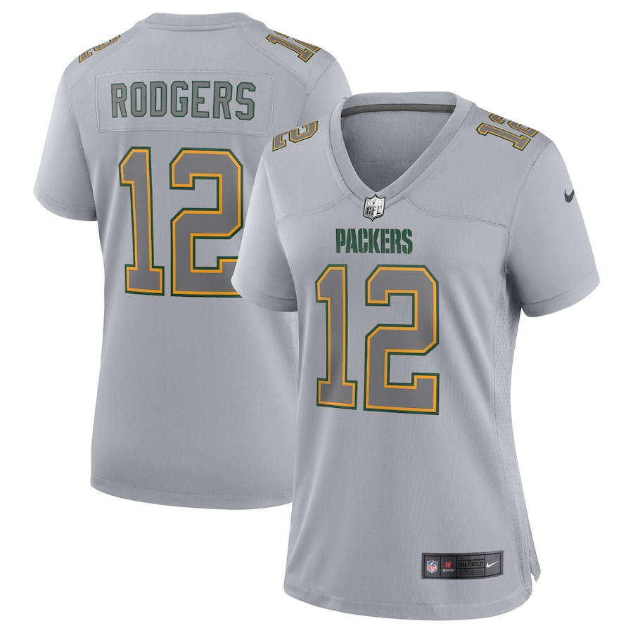 Women’s Green Bay Packers Aaron Rodgers Nike Gray Atmosphere Fashion Game Jersey