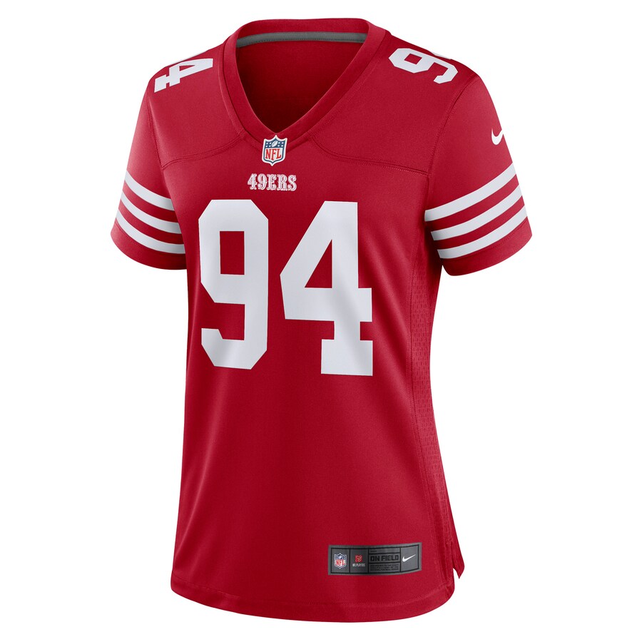 Women’s San Francisco 49ers Charles Omenihu Nike Scarlet Game Player Jersey