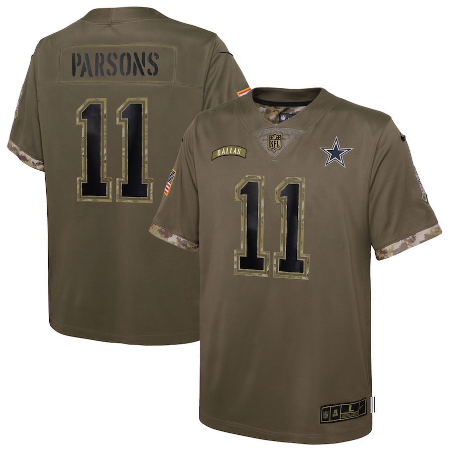Youth Dallas Cowboys Micah Parsons Nike Olive 2022 Salute To Service Player Limited Jersey
