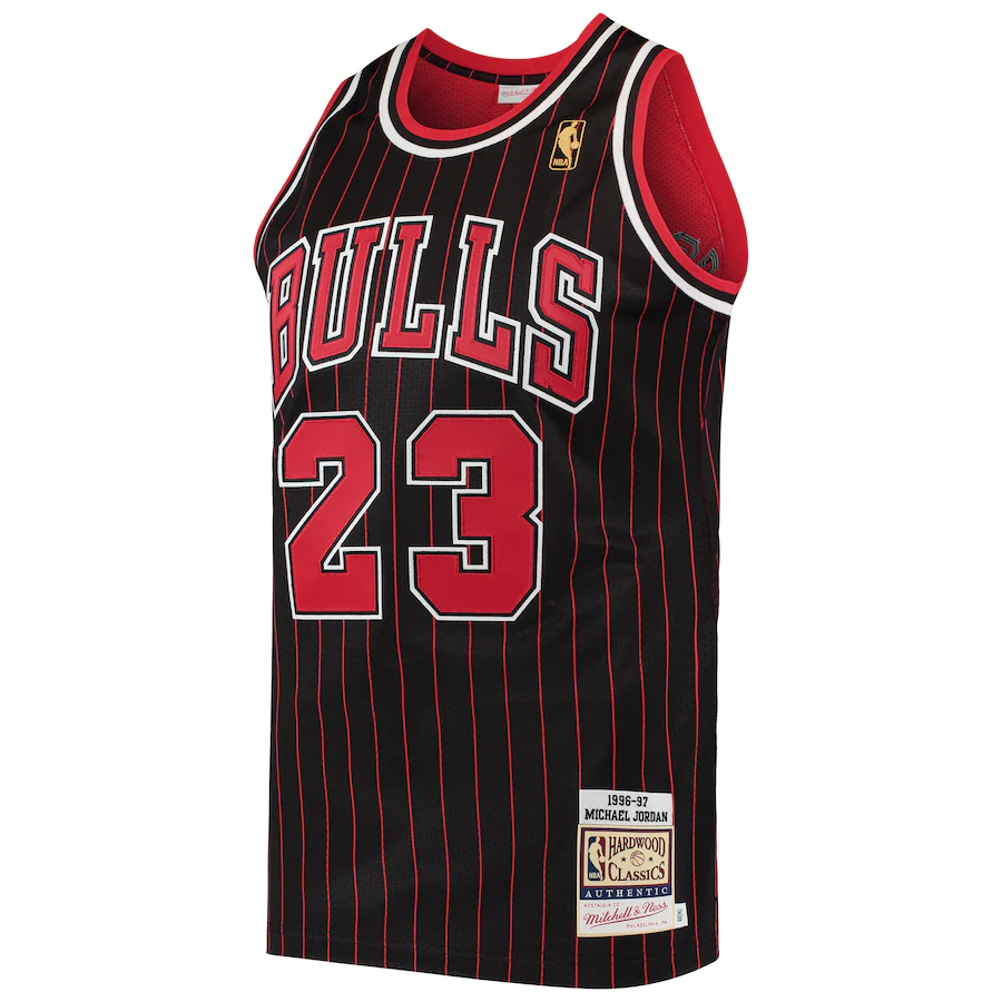Men's Chicago Bulls 23 Michael Jordan Mitchell & Ness Black 1996 Hardwood Classics Jersey