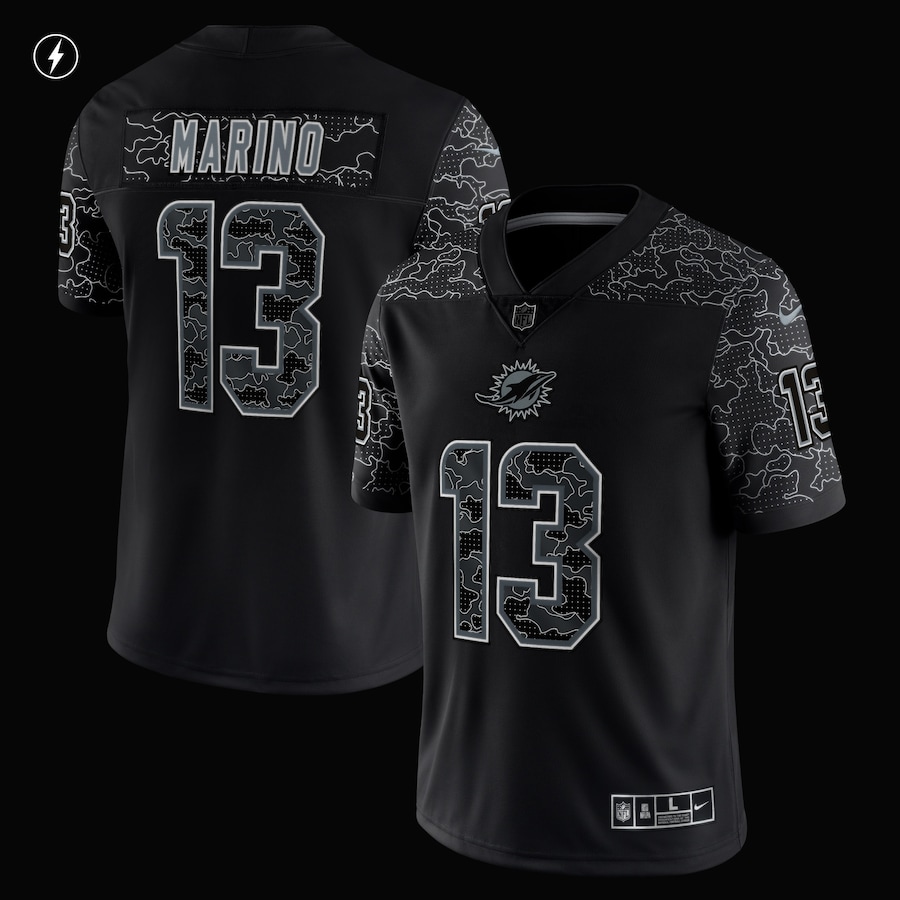 Men’s Miami Dolphins Dan Marino Nike Black Retired Player RFLCTV Limited Jersey