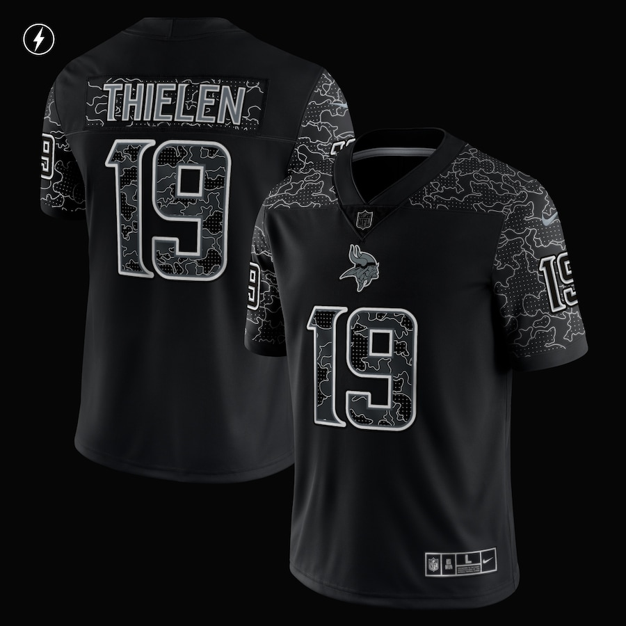 Men’s Minnesota Vikings Adam Thielen Nike Black RFLCTV Limited Jersey