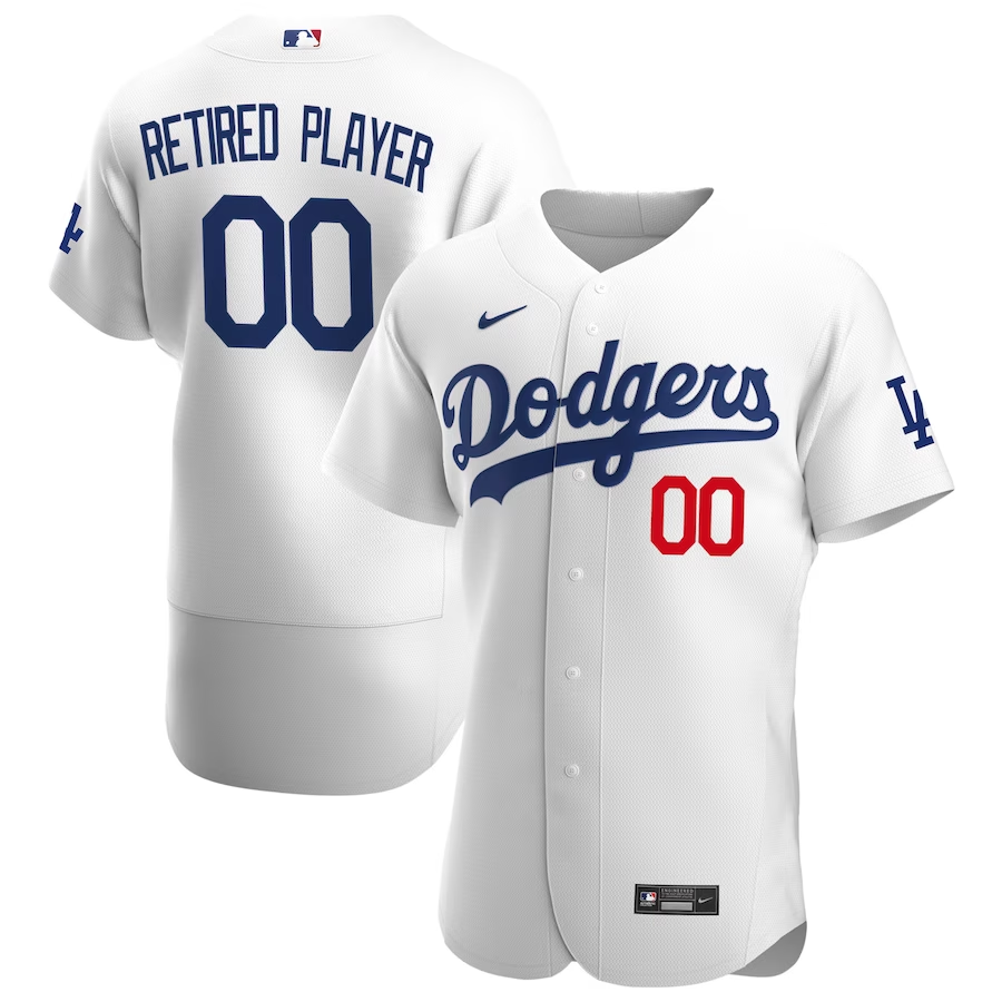 Men's Los Angeles Dodgers White Home Pick-A-Player Retired Roster Authentic Jersey