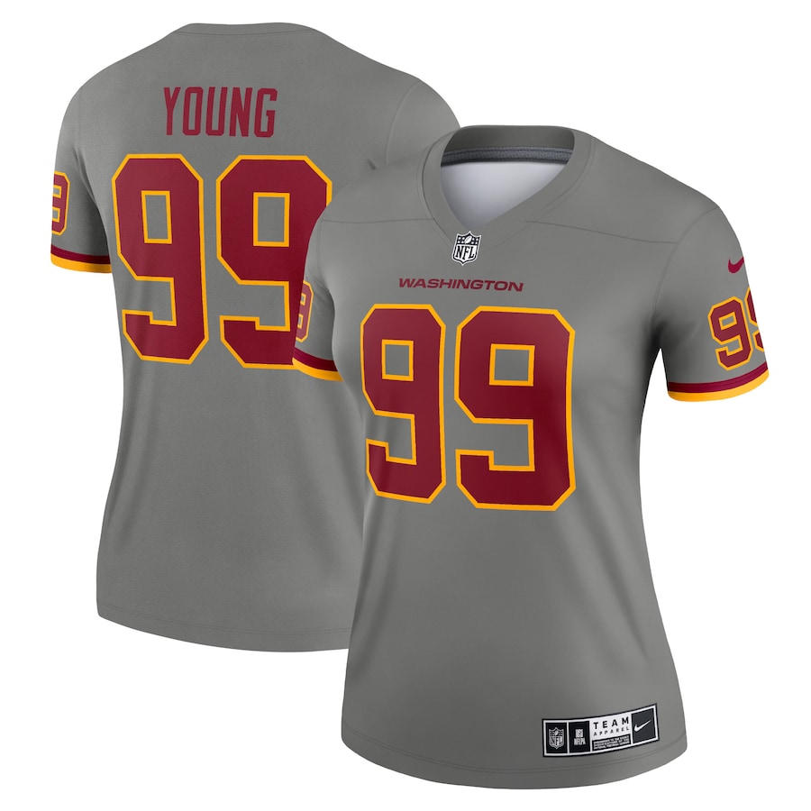 Women’s Washington Football Team Chase Young Nike Gray Inverted Legend Jersey