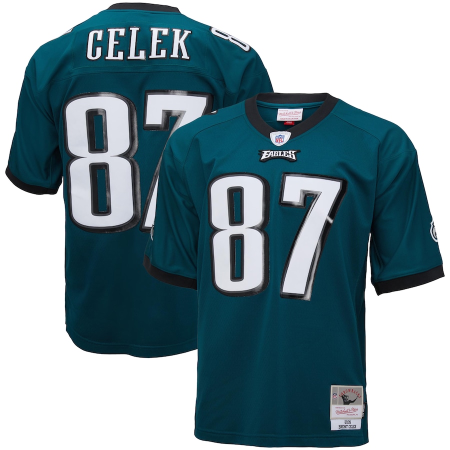 Men’s Philadelphia Eagles Brent Celek Mitchell & Ness Midnight Green 2009 Legacy Replica Jersey