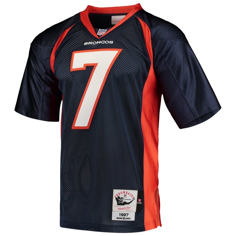 Men’s Denver Broncos John Elway Mitchell & Ness Navy 1997 Authentic Throwback Retired Player Jersey