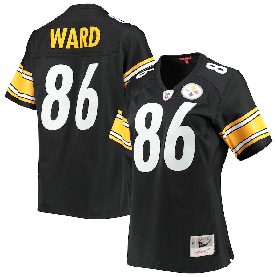 Women’s Pittsburgh Steelers Hines Ward Mitchell & Ness Black Legacy Replica Player Jersey