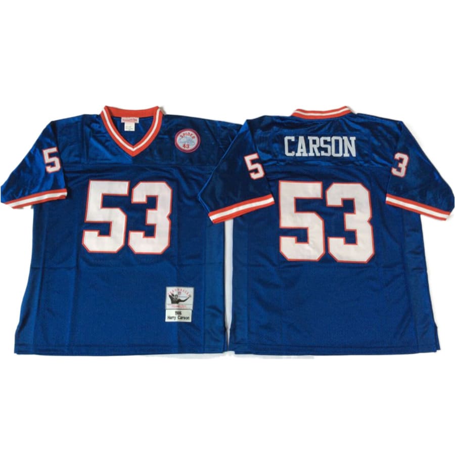 Men's New York Giants Harry Carson Mitchell & Ness Royal 1986 Throwback Jersey