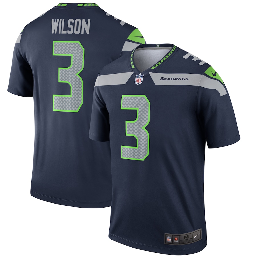 Men’s Seattle Seahawks Russell Wilson Nike College Navy Legend Jersey