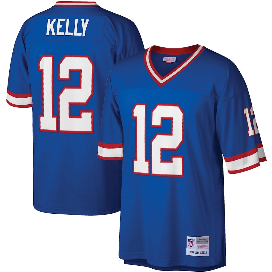 Men’s Buffalo Bills Jim Kelly Mitchell & Ness Royal 1990 Legacy Replica Jersey