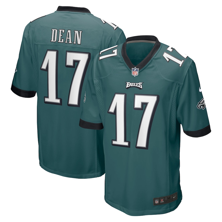 Men’s Philadelphia Eagles Nakobe Dean Nike Green 2022 NFL Draft Pick Player Game Jersey