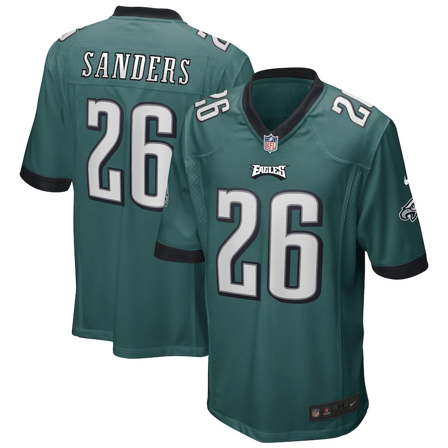 Men’s Philadelphia Eagles Miles Sanders Nike Midnight Green Game Player Jersey