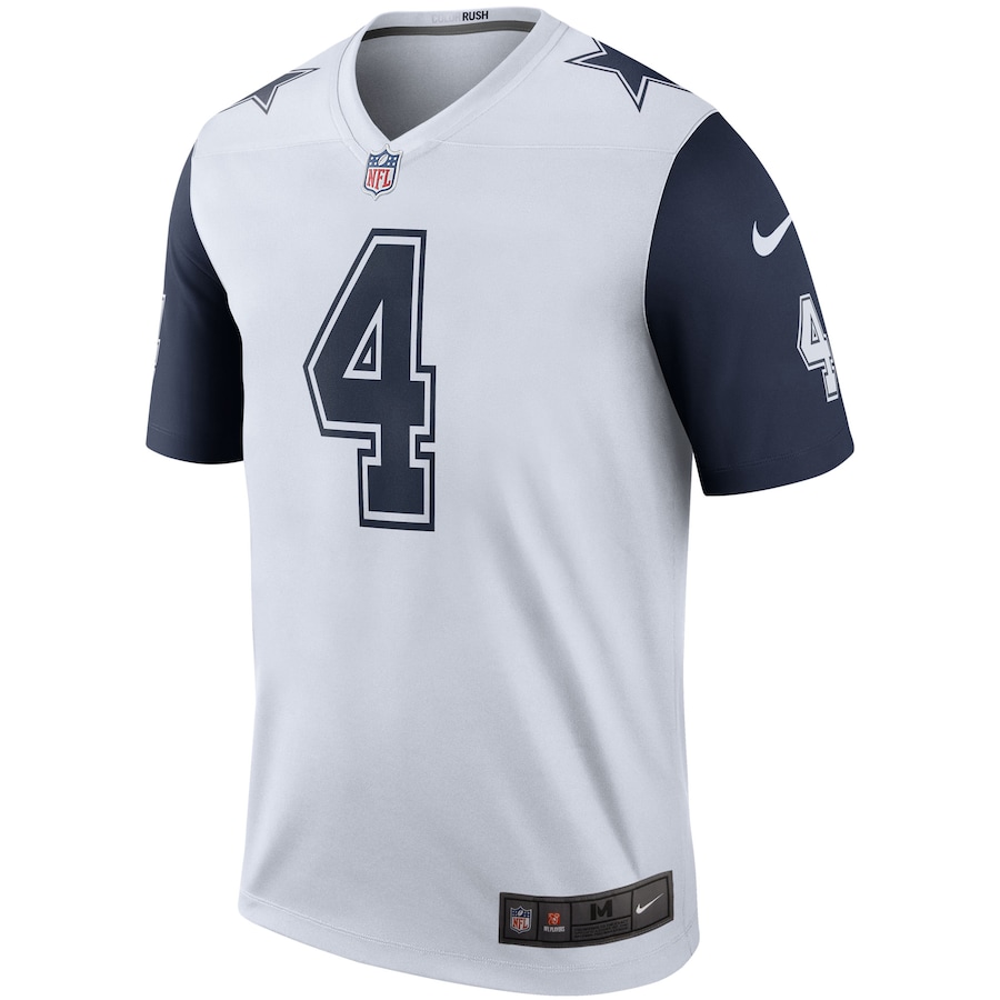 Men’s Dallas Cowboys Dak Prescott Nike White Color Rush Legend Player Jersey