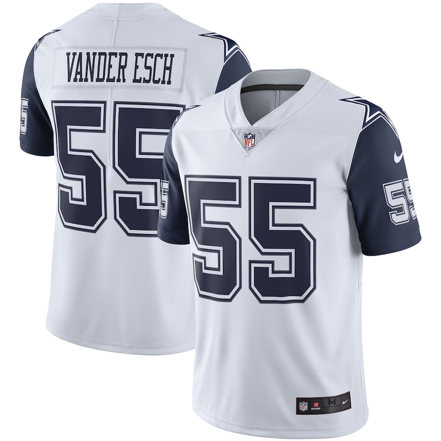 Men’s Dallas Cowboys Leighton Vander Esch White Nike Color Rush Vapor Limited Jersey