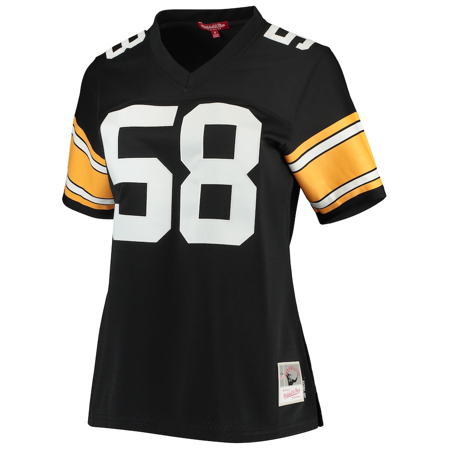 Women’s Pittsburgh Steelers Jack Lambert Mitchell & Ness Black Legacy Replica Player Jersey