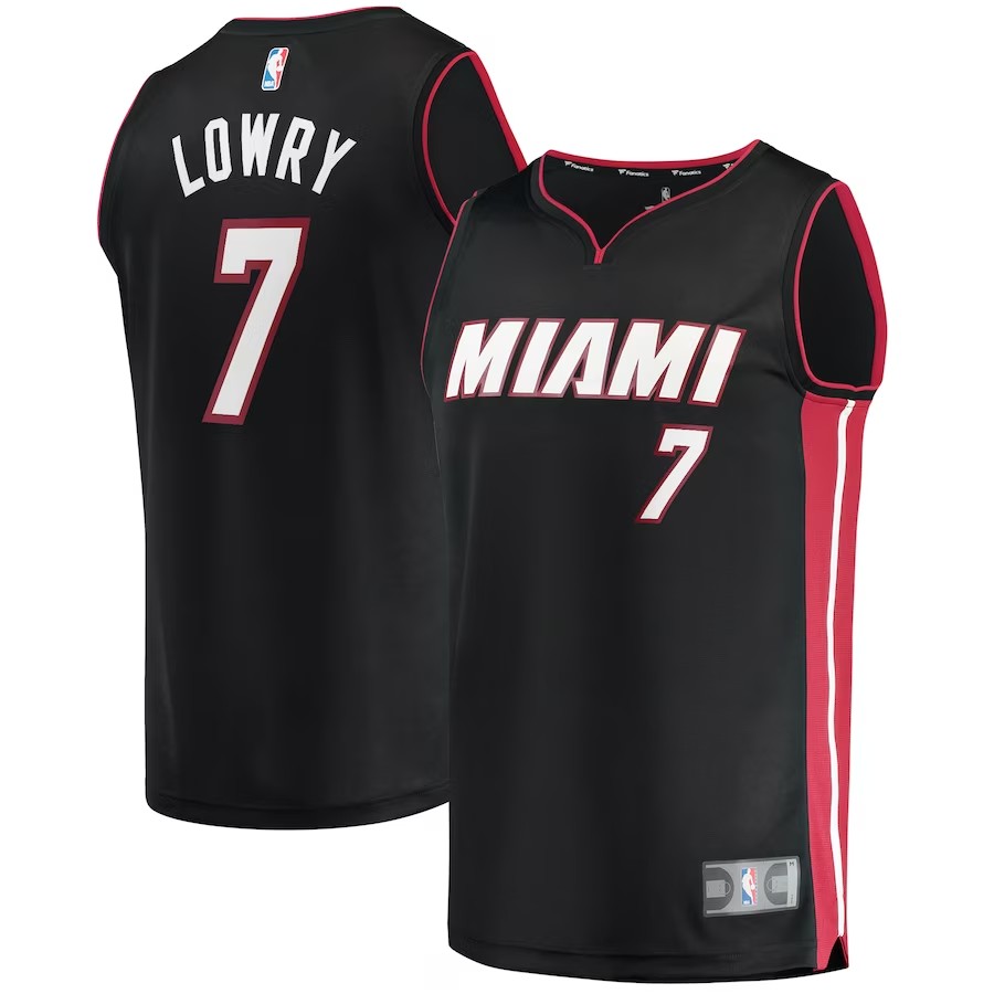Men's Miami Heat Kyle Lowry Fanatics Branded Black Fast Break Replica Jersey - Icon Edition