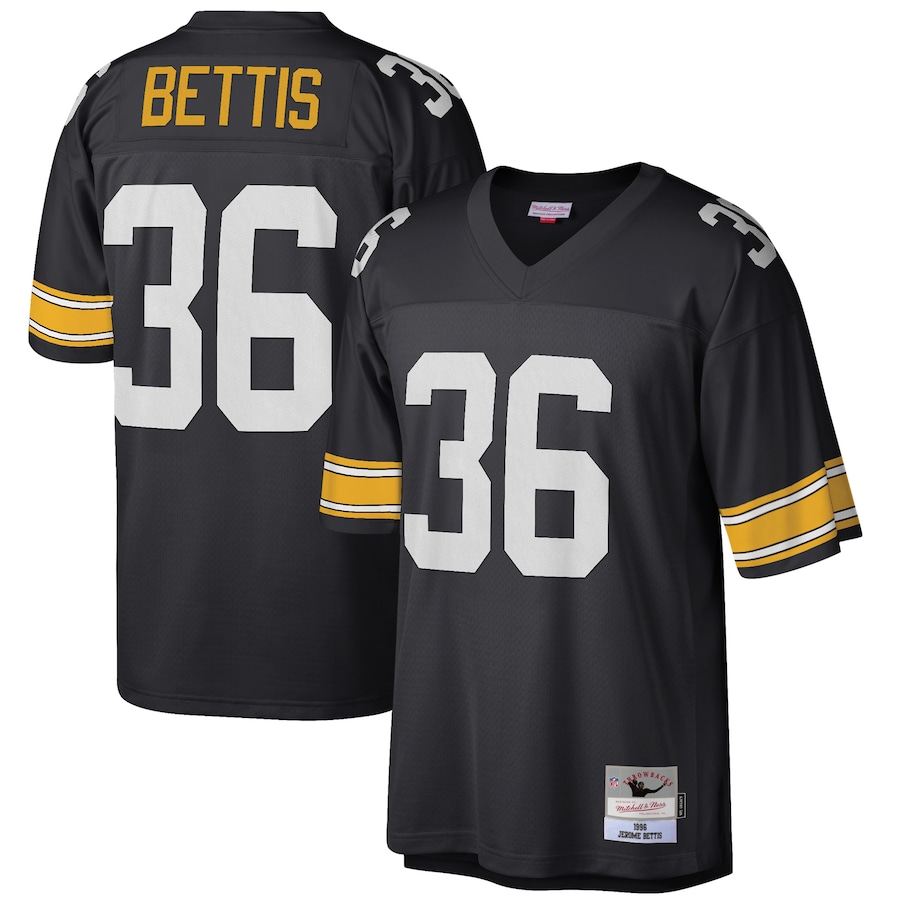 Men’s Pittsburgh Steelers Jerome Bettis Mitchell & Ness Black Big & Tall 1996 Retired Player Replica Jersey