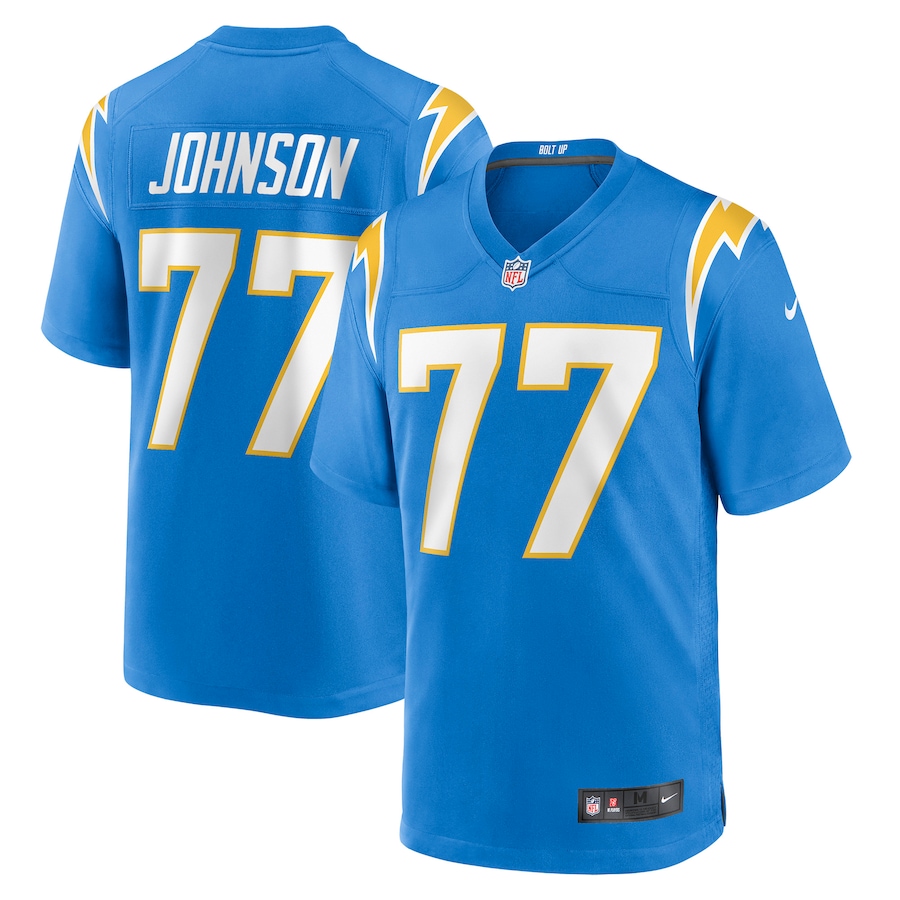 Men’s Los Angeles Chargers Zion Johnson Nike Powder Blue 2022 NFL Draft First Round Pick Game Jersey