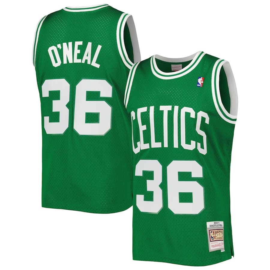 Men's Boston Celtics Shaquille O'Neal Mitchell & Ness Kelly Green Hardwood Classics 2010/11 Jersey