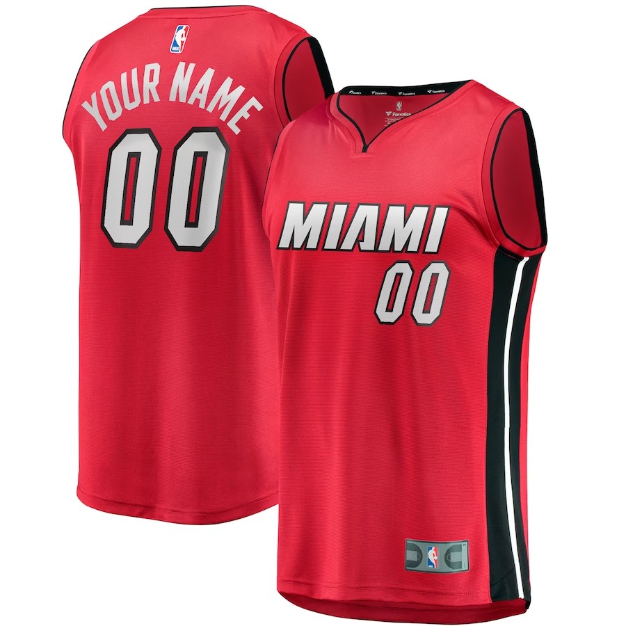 Men's Miami Heat Fanatics Branded Red Fast Break Custom Jersey - Statement Edition