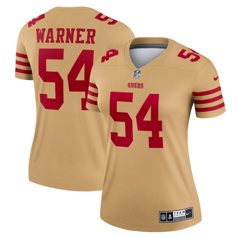 Women’s San Francisco 49ers Fred Warner Nike Gold Inverted Legend Jersey