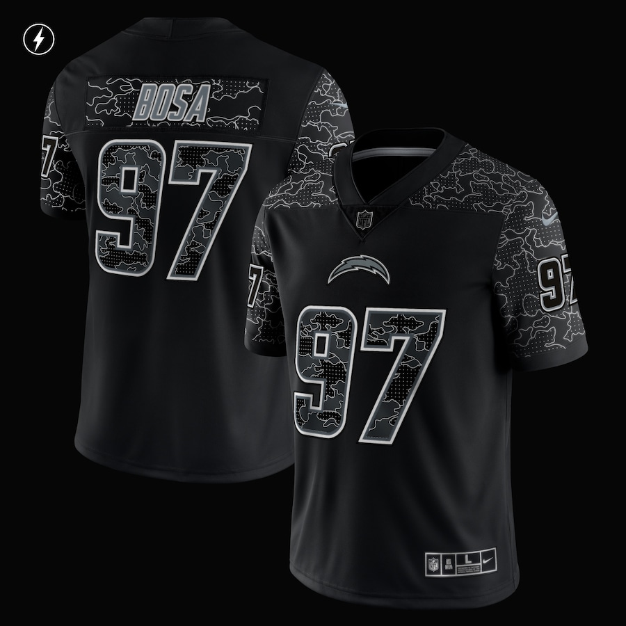 Men’s Los Angeles Chargers Joey Bosa Nike Black RFLCTV Limited Jersey