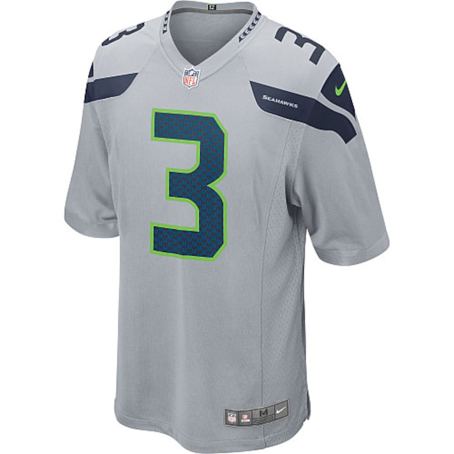 Youth Seattle Seahawks Russell Wilson Nike Gray Alternate Game Jersey