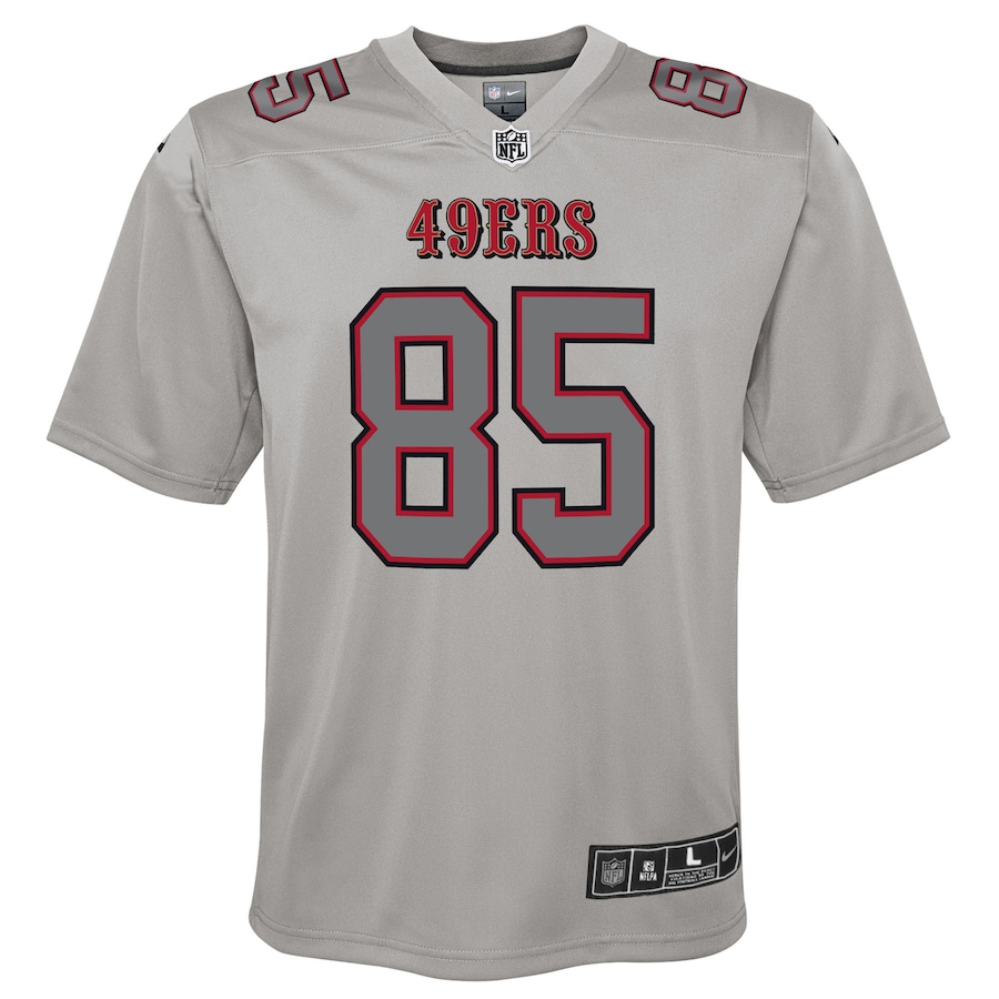 Youth San Francisco 49ers George Kittle Nike Gray Atmosphere Game Jersey